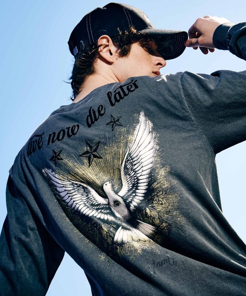 glamb(グラム)の「Dove Cutsew / ダブカットソー(Tシャツ/カットソー・メンズ・ホワイト/ブラック・S/M/L)」の14枚目の写真