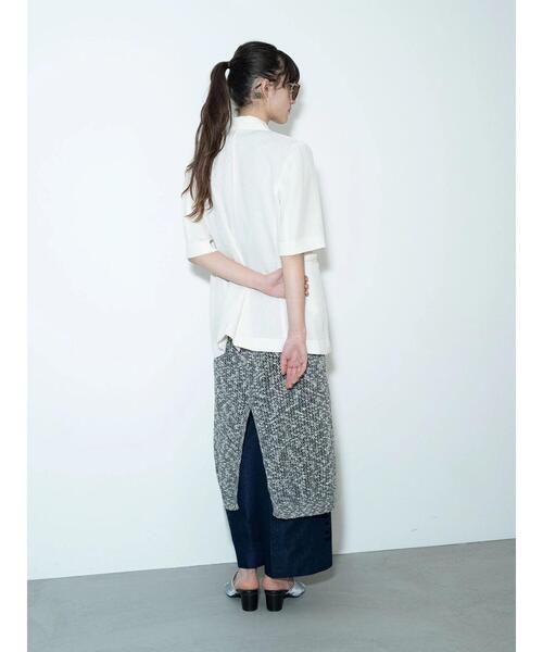 Te chichi（テチチ）の「【松井愛莉着用】ハーフスリーブオーバーミドルジャケット《2025summer catalog item》（ノーカラージャケット・レディース・ベージュ/オフホワイト/グレー・F）」の8枚目の写真