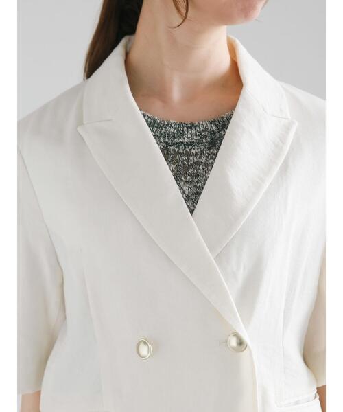 Te chichi（テチチ）の「【松井愛莉着用】ハーフスリーブオーバーミドルジャケット《2025summer catalog item》（ノーカラージャケット・レディース・ベージュ/オフホワイト/グレー・F）」の22枚目の写真