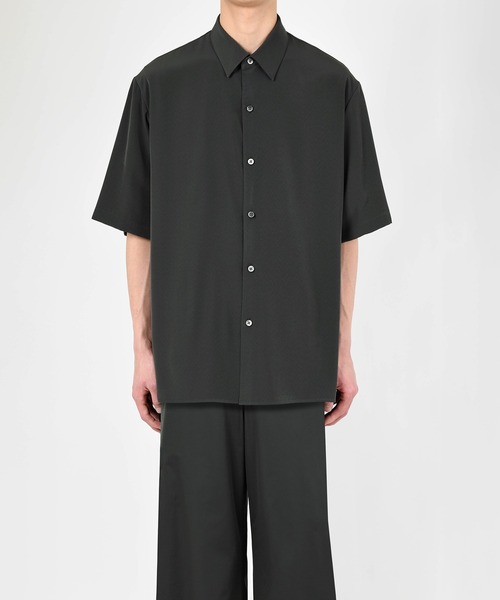 LAD MUSICIAN - ラッドミュージシャン シャツ ショートスリーブ トップス メンズ 42 ブラック DECHINE SHORT SLEEVE BIG SHIRT（シャツ/ブラウス）｜LAD