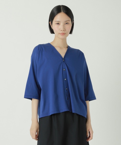 ZUCCa（ズッカ）の「(S)コンパクトヤーンジャージィー / カーディガン / S（カーディガン/ボレロ・レディース・ブルー/ブラック/ライトグレー・M size）」の4枚目の写真