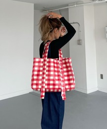 CHERI since1985（シェリ）の「ブロックチェック撥水加工キャンバストートバッグ（トートバッグ）」