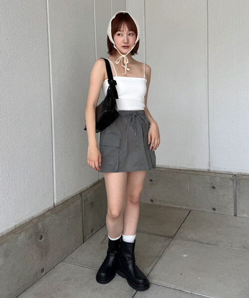 mline（エムライン）の「[mline]ミリタリーカーゴスカート（スカート・レディース・チャコールグレー/ベージュ/カーキ・SMALL/MEDIUM）」の7枚目の写真