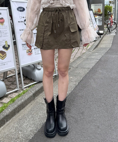 mline（エムライン）の「[mline]ミリタリーカーゴスカート（スカート・レディース・チャコールグレー/ベージュ/カーキ・SMALL/MEDIUM）」の21枚目の写真