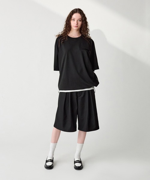 ★woohwa★2TUCK TAP WIDE SLACKS★正規品/韓国送料込 2tuck wide slacks pants / black（2タックワイドスラックス