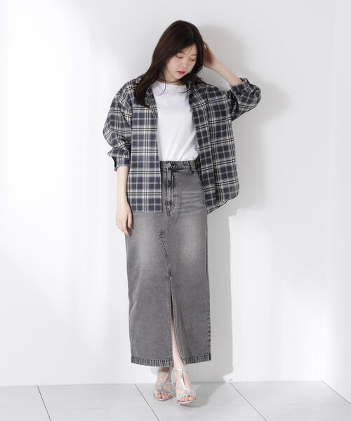 PROPORTION BODY DRESSING（プロポーションボディドレッシング）の「デニムナロースカート / 1215220614（スカート・レディース・グレー/ブルー・SMALL/MEDIUM/P/S）」の9枚目の写真