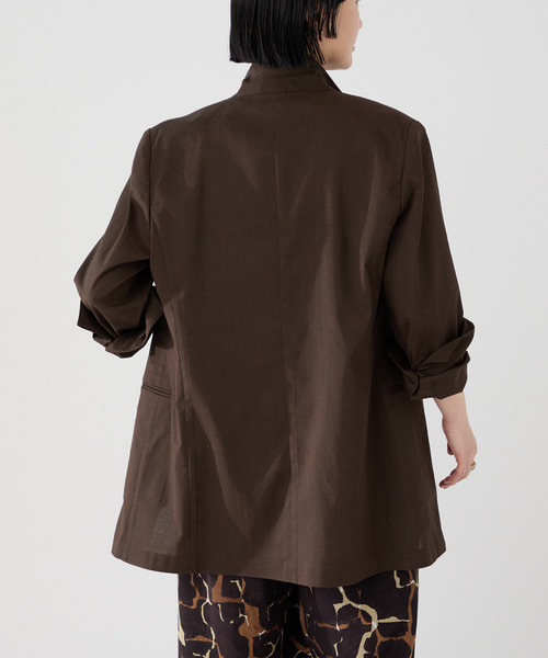【ヴェルメイユパーイエナ】麻 テーラードジャケット(M)ミドル丈 TAILORED ジャケット（テーラードジャケット）｜VERMEIL par