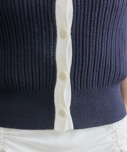 OLIVE des OLIVE（オリーブデオリーブ）の「ニットポロ（ポロシャツ・レディース・その他/ネイビー/オフホワイト/ピンク・FREE）」の12枚目の写真