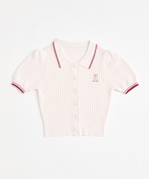 OLIVE des OLIVE（オリーブデオリーブ）の「ニットポロ（ポロシャツ・レディース・その他/ネイビー/オフホワイト/ピンク・FREE）」の14枚目の写真