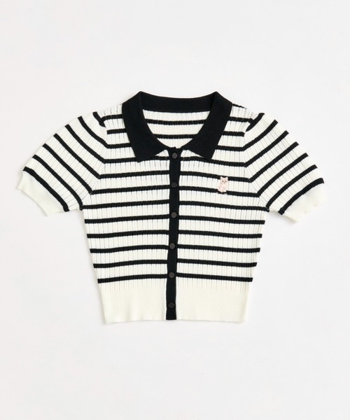 OLIVE des OLIVE（オリーブデオリーブ）の「ニットポロ（ポロシャツ・レディース・その他/ネイビー/オフホワイト/ピンク・FREE）」の15枚目の写真