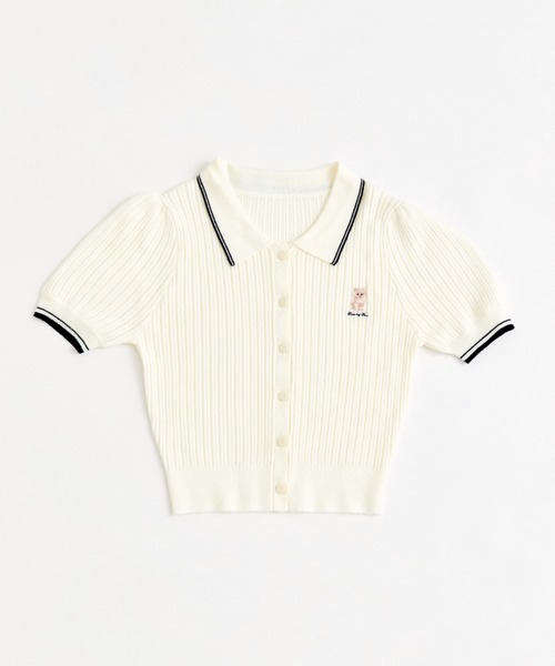 OLIVE des OLIVE（オリーブデオリーブ）の「ニットポロ（ポロシャツ・レディース・その他/ネイビー/オフホワイト/ピンク・FREE）」の16枚目の写真