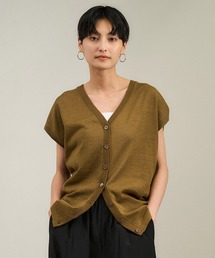 SALON adam et rope'（サロン アダム エ ロペ）の「リネンニットベスト2WAYカーディガン［ドライタッチ・洗える］（カーディガン/ボレロ）」