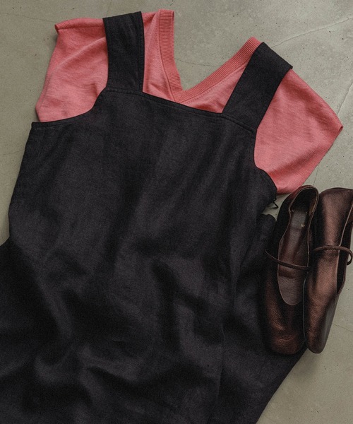 SALON adam et rope'（サロン アダム エ ロペ）の「リネンニットベスト2WAYカーディガン［ドライタッチ・洗える］（カーディガン/ボレロ・レディース・カーキ/ブラック/オフホワイト/ブルー/ピンク・FREE）」の13枚目の写真