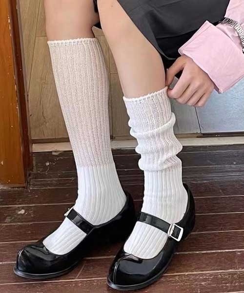 LUGG NAGG(ラグナグ)の「【LUGG NAGG/ラグナグ】ロングルーズソックス(ソックス/靴下・レディース・ライトピンク/サックスブルー/グレー/ブラック/ホワイト・FREE)」の7枚目の写真