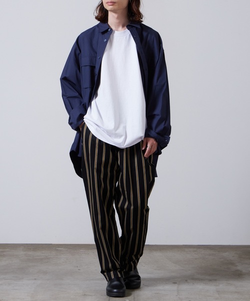 superNova.(スーパーノヴァ)の「superNova./スーパーノヴァ Utility trouser-Tencel stripe トラウザー 夏服(その他パンツ・メンズ・ブラック・S)」の6枚目の写真