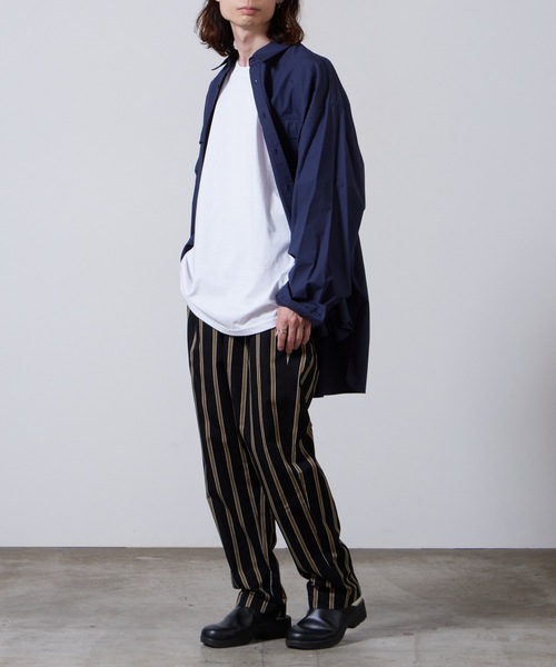 superNova.(スーパーノヴァ)の「superNova./スーパーノヴァ Utility trouser-Tencel stripe トラウザー 夏服(その他パンツ・メンズ・ブラック・S)」の7枚目の写真