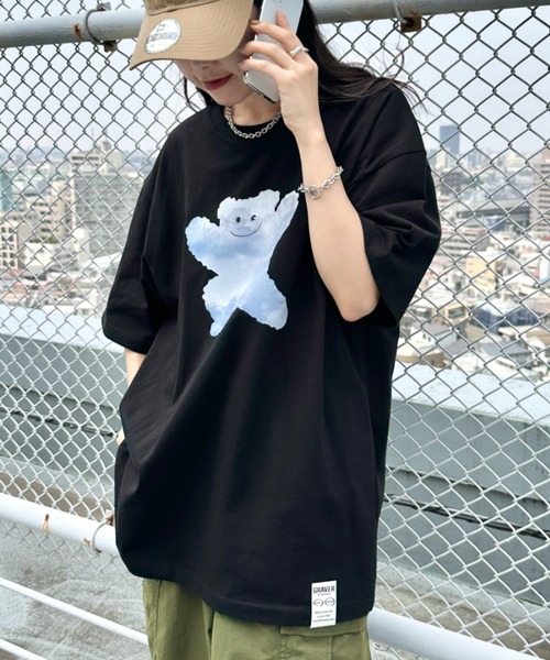 GRAVER OF ANAHEIM(グレイバーオブアナハイム)の「【日本未発売】GRAVER(グレーバー)/実写プリント ベア スマイル 半袖 Tシャツ/Big Cloud Bear Smile Short Sleeve T-shirt(Tシャツ/カットソー・レディース・ブラック/ホワイト/ネイビー・M/L/XL)」の9枚目の写真