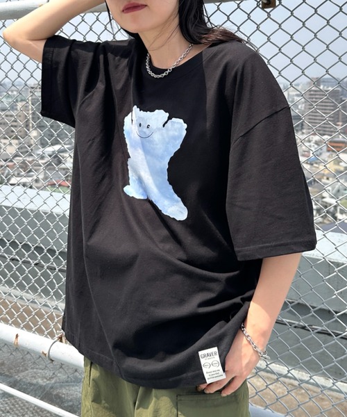 GRAVER OF ANAHEIM(グレイバーオブアナハイム)の「【日本未発売】GRAVER(グレーバー)/実写プリント ベア スマイル 半袖 Tシャツ/Big Cloud Bear Smile Short Sleeve T-shirt(Tシャツ/カットソー・レディース・ブラック/ホワイト/ネイビー・M/L/XL)」の8枚目の写真