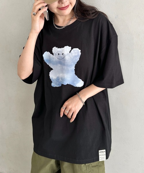 GRAVER OF ANAHEIM(グレイバーオブアナハイム)の「【日本未発売】GRAVER(グレーバー)/実写プリント ベア スマイル 半袖 Tシャツ/Big Cloud Bear Smile Short Sleeve T-shirt(Tシャツ/カットソー・レディース・ブラック/ホワイト/ネイビー・M/L/XL)」の14枚目の写真