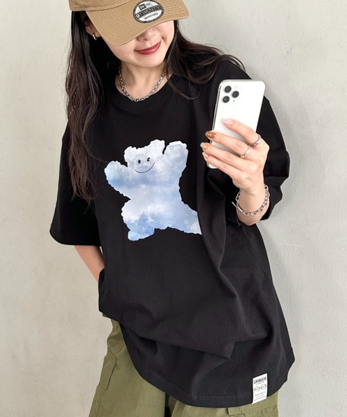 GRAVER OF ANAHEIM(グレイバーオブアナハイム)の「【日本未発売】GRAVER(グレーバー)/実写プリント ベア スマイル 半袖 Tシャツ/Big Cloud Bear Smile Short Sleeve T-shirt(Tシャツ/カットソー・レディース・ブラック/ホワイト/ネイビー・M/L/XL)」の15枚目の写真