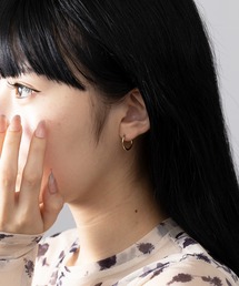 MAISON BREEZE | 【MAISON BREEZE】ピアス ステンレス 細幅 丸甲 直径1.5cm ミニ シンプル ワンタッチ フープピアス　OSWY(ピアス（両耳用）)