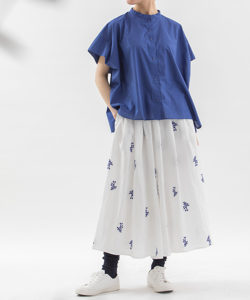 nop de nod(ノップドゥノッド)の「Cielタックショルダースタンドカラーシャツ(シャツ/ブラウス・レディース・ブラック/オフホワイト/ネイビー/ダークブルー・M)」の11枚目の写真