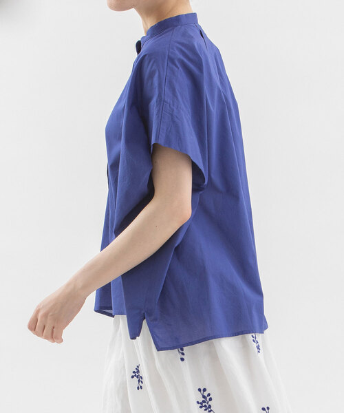 nop de nod(ノップドゥノッド)の「Cielタックショルダースタンドカラーシャツ(シャツ/ブラウス・レディース・ブラック/オフホワイト/ネイビー/ダークブルー・M)」の7枚目の写真