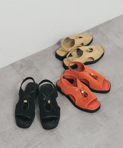 KBF（ケイビーエフ）の「カットデザインフラットサンダル（サンダル・レディース・ブラック/ベージュ/オレンジ・36/38/37）」の22枚目の写真