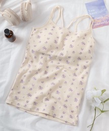 make a ray!（メイク ア レイ！）の「【87】【JEMORGAN/ジェーイーモーガン】花柄＆ボーダー ワッフル カップ付き キャミソール（キャミソール）」