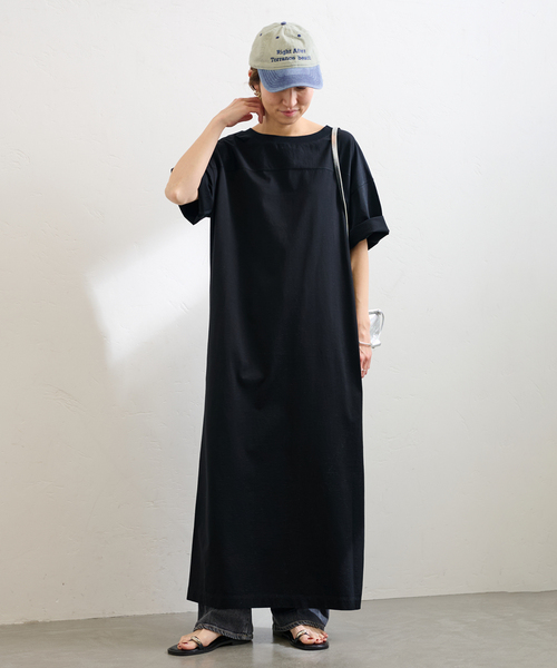 FRAMeWORK（フレームワーク）の「≪追加≫コットンジャージーマキシワンピース 3（ワンピース・レディース・ブラック/レッド・36/38）」の7枚目の写真