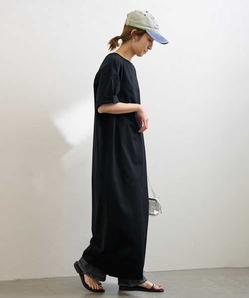 FRAMeWORK（フレームワーク）の「≪追加≫コットンジャージーマキシワンピース 3（ワンピース・レディース・ブラック/レッド・36/38）」の3枚目の写真