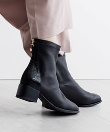 【HIMIKO】【撥水】型押しコンビストレッチブーツ/651420