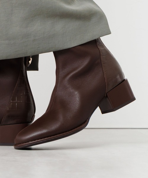 HIMIKO（ヒミコ）の「【HIMIKO】【撥水】型押しコンビストレッチブーツ/651420（ブーツ・レディース・ブラウン/ブラック/アイボリー/カーキ・21.5cm/23.0cm/25.5cm/26.0cm/22.0cm/22.5cm/23.5cm/24.0cm/24.5cm/25.0cm/26.5cm）」の7枚目の写真