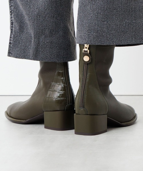 HIMIKO（ヒミコ）の「【HIMIKO】【撥水】型押しコンビストレッチブーツ/651420（ブーツ・レディース・ブラウン/ブラック/アイボリー/カーキ・21.5cm/23.0cm/25.5cm/26.0cm/22.0cm/22.5cm/23.5cm/24.0cm/24.5cm/25.0cm/26.5cm）」の12枚目の写真