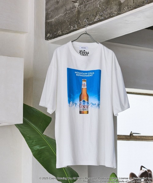 niko and...(ニコアンド)の「【COOR LIGHTS / MILLER LITE】コラボプリントTシャツ(Tシャツ/カットソー・メンズ・グレー/イエロー/ネイビー/ホワイト・MEDIUM/LARGE)」の1枚目の写真