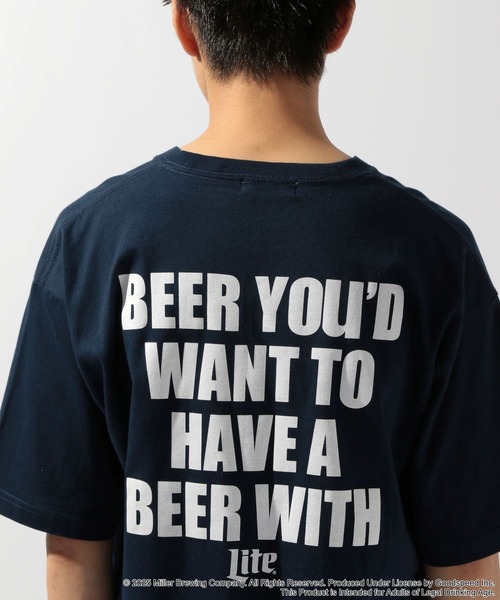 niko and...(ニコアンド)の「【COOR LIGHTS / MILLER LITE】コラボプリントTシャツ(Tシャツ/カットソー・メンズ・グレー/イエロー/ネイビー/ホワイト・MEDIUM/LARGE)」の5枚目の写真