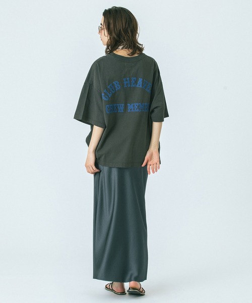 ROSE BUD(ローズバッド)の「(GENE HEAVENS)EMBROIDERY BIG TEE(Tシャツ/カットソー・レディース・ホワイト/チャコール・ONE SIZE)」の12枚目の写真