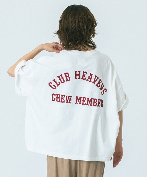 ROSE BUD(ローズバッド)の「(GENE HEAVENS)EMBROIDERY BIG TEE(Tシャツ/カットソー・レディース・ホワイト/チャコール・ONE SIZE)」の8枚目の写真