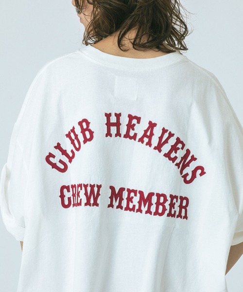 ROSE BUD(ローズバッド)の「(GENE HEAVENS)EMBROIDERY BIG TEE(Tシャツ/カットソー・レディース・ホワイト/チャコール・ONE SIZE)」の7枚目の写真