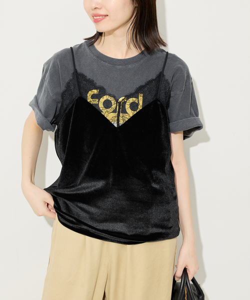 miller ミラー SLOBE別注 ベロアレースミャミソール 追加》miller/ミラー SLOBE別注 ベロアレースミャミソール