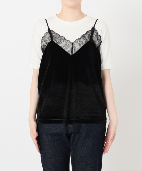 miller ミラー SLOBE別注 ベロアレースミャミソール セール】miller/ミラー SLOBE別注 ベロアレースミャミソール