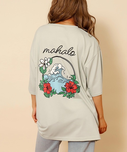 anap mimpi(アナップミンピ)の「ハワイアン プリント オーバーサイズ Tシャツ(Tシャツ/カットソー・レディース・ミント/ライトイエロー/オフホワイト・FREE)」の1枚目の写真