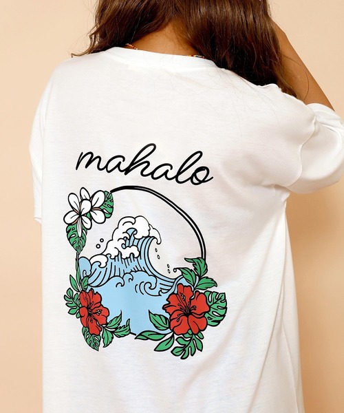 anap mimpi(アナップミンピ)の「ハワイアン プリント オーバーサイズ Tシャツ(Tシャツ/カットソー・レディース・ミント/ライトイエロー/オフホワイト・FREE)」の5枚目の写真