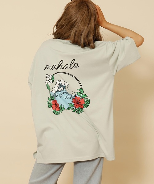 anap mimpi(アナップミンピ)の「ハワイアン プリント オーバーサイズ Tシャツ(Tシャツ/カットソー・レディース・ミント/ライトイエロー/オフホワイト・FREE)」の16枚目の写真