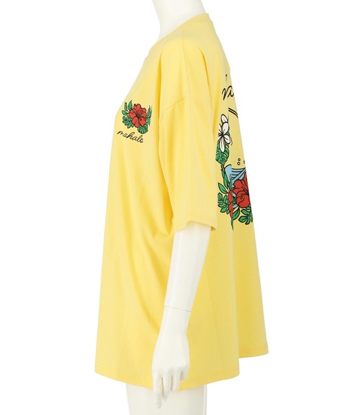 anap mimpi(アナップミンピ)の「ハワイアン プリント オーバーサイズ Tシャツ(Tシャツ/カットソー・レディース・ミント/ライトイエロー/オフホワイト・FREE)」の20枚目の写真