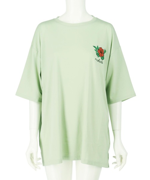 anap mimpi(アナップミンピ)の「ハワイアン プリント オーバーサイズ Tシャツ(Tシャツ/カットソー・レディース・ミント/ライトイエロー/オフホワイト・FREE)」の18枚目の写真