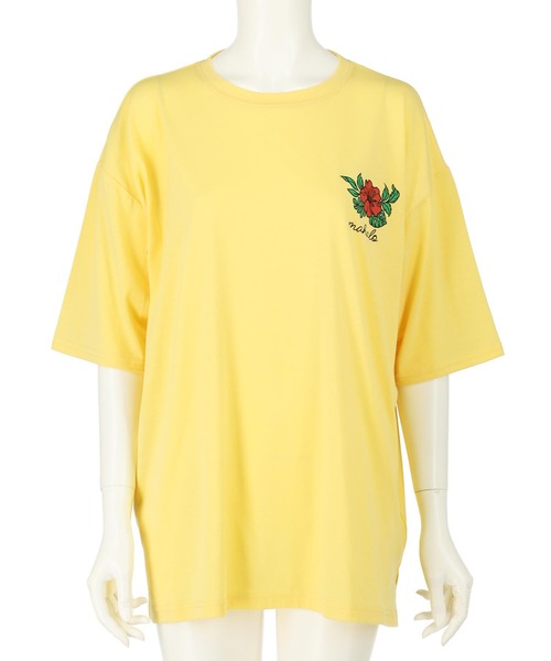 anap mimpi(アナップミンピ)の「ハワイアン プリント オーバーサイズ Tシャツ(Tシャツ/カットソー・レディース・ミント/ライトイエロー/オフホワイト・FREE)」の19枚目の写真