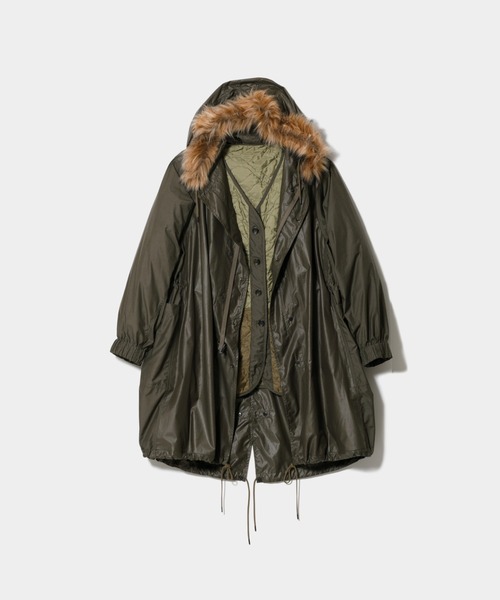 beautiful people（ビューティフルピープル）の「multilayering highc-ount chintz modscoat（モッズコート・レディース・オリーブ/ネイビー・38/40）」の8枚目の写真