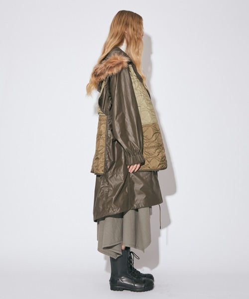 beautiful people（ビューティフルピープル）の「multilayering highc-ount chintz modscoat（モッズコート・レディース・オリーブ/ネイビー・38/40）」の10枚目の写真