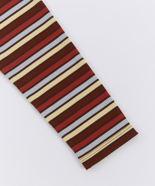 Ocean&Ground（オーシャン&グラウンド）の「Jr.ﾀｰﾄﾙﾈｯｸﾎﾞｰﾀﾞｰﾘﾌﾞTｼｬﾂ（ニット/セーター・キッズ・グレー/マルチ/グリーン/ブラウン・160/150）」の14枚目の写真